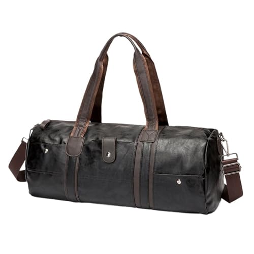 Reisetasche Leder Große Kapazität Weiche Leder Reisetasche for Männer wasserdichte Trainings Reisetaschen Outdoor Sport Fitness Gepäck Tasche Mann Koffer von DSFIHJO