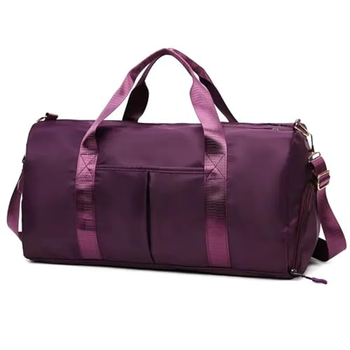Sporttasche Reisetaschen Damen Große Kapazität Fitnesstasche Gepäcktaschen Koffer und Reisetasche Handtasche for Einkaufstasche Strandtaschen(Dark Purple) von DSFIHJO