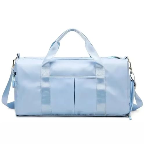 Sporttasche Reisetaschen Damen Große Kapazität Fitnesstasche Gepäcktaschen Koffer und Reisetasche Handtasche for Einkaufstasche Strandtaschen(Light Blue) von DSFIHJO
