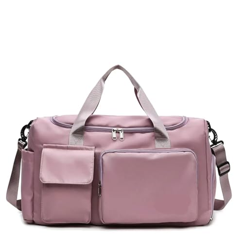 Sporttasche wasserdichte Gym Fitness Yoga Sporttaschen for Frauen Handgepäck Reisetaschen Große Kapazität Weekender Übernachtung Duffle Gepäck Handtasche(Pink) von DSFIHJO