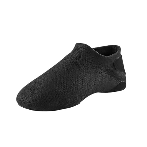 jazztanzschuhe Damen Frauen Tanz Schuhe Atmungsaktive Ballett Jazz Dance Weiche Sohle Professionelle Turnschuhe Ballsaal Praxis Flache(Black,37) von DSFIHJO