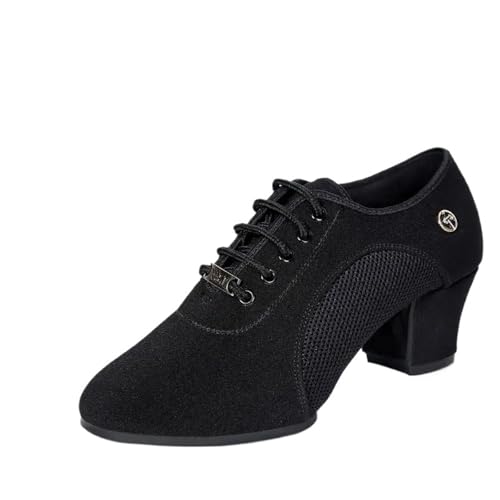 jazztanzschuhe Damen Frauen Tanz Schuhe Jazz Latin Ballsaal Tanzen Schuh High Heels Damen Praxis Ausbildung Moderne Beliebte Turnschuhe Weibliche(Black Mesh,9) von DSFIHJO