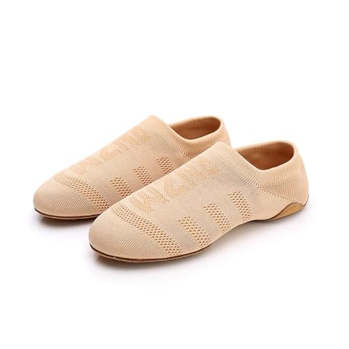 jazztanzschuhe Damen Jazz Dance Schuhe Frauen Männer Kinder Ballsaal Moderne Praxis Tanzen for Ballett Lehrer Tanz Mädchen(Indoor Camel,41) von DSFIHJO