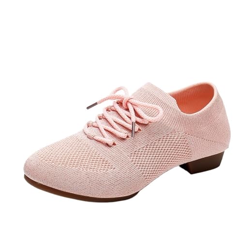 jazztanzschuhe Damen Mesh Jazz Ballett Tanz Schuhe for Frauen Weiche Turnschuhe Schwarz Tan Sport Pointe Yoga for(Outdoor pink,36) von DSFIHJO