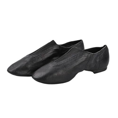 jazztanzschuhe Damen Slip On Dance Jazz Tanzschuhe Baby Kind Erwachsene Frauen Männer Bauch Modern Ballett Gym Jazzy Sneakers(Black,35) von DSFIHJO