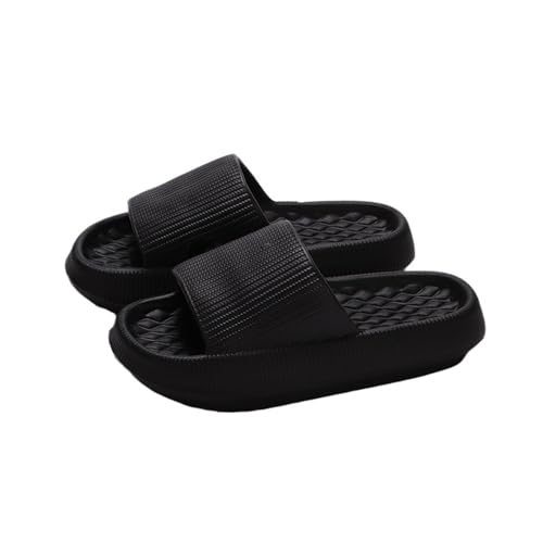 wolkenpantoffeln Dicke Plattform-Wolken-Hausschuhe Frauen Weiche Sohle Kissenrutschen Sommer-Strandsandalen Frau rutschfeste Badezimmer-Hausschuhe(Black,40-41) von DSFIHJO