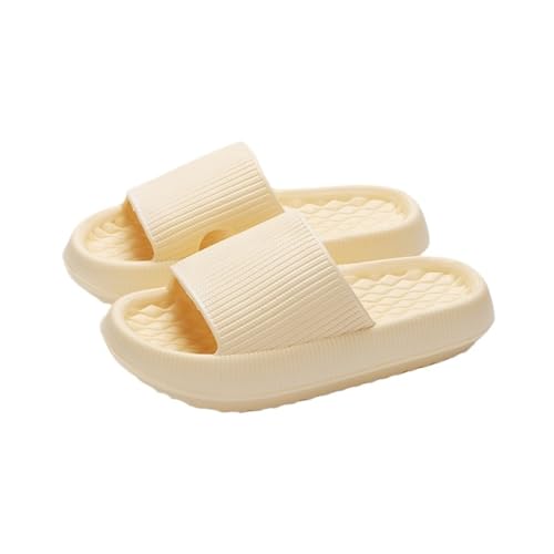 wolkenpantoffeln Dicke Plattform-Wolken-Hausschuhe Frauen Weiche Sohle Kissenrutschen Sommer-Strandsandalen Frau rutschfeste Badezimmer-Hausschuhe(Yellow,36-37) von DSFIHJO