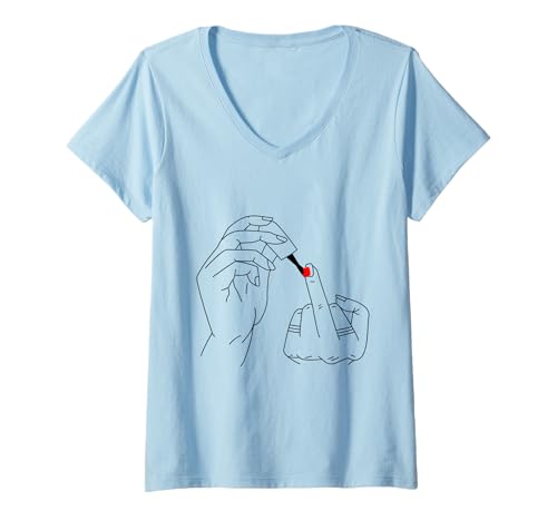 Damen Sassy Feminin Design Liniengrafik Minimal Art T-Shirt mit V-Ausschnitt Damen Sassy Feminin Design Liniengrafik Minimal Art T-Shirt mit V-Ausschnitt von Feminin Designs für den Alltag