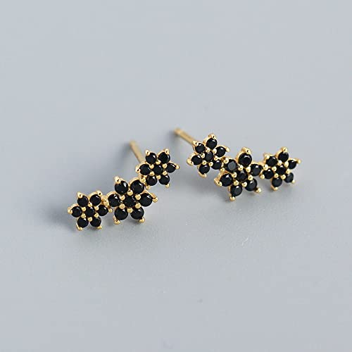 DSHUAI Goldene Ohrringe Damen,Damen Goldene Blume Ohrstecker Ganzkörper 925 Material Mode DREI Blume Eingelegter Schwarzer Kristall Earwear Alltagskleidung Geschenke Für Sie DSHUAI Goldene Ohrringe Damen,Damen Goldene Blume Ohrstecker Ganzkörper 925 Material Mode DREI Blume Eingelegter Schwarzer Kristall Earwear Alltagskleidung Geschenke Für Sie von DSHUAI