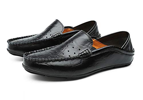 DSJJ Herren Mokassins Slipper Slip-On Leder Bequem Casual Halbschuhe Fahrschuhe für Freizeit Arbeit Jungen von DSJJ