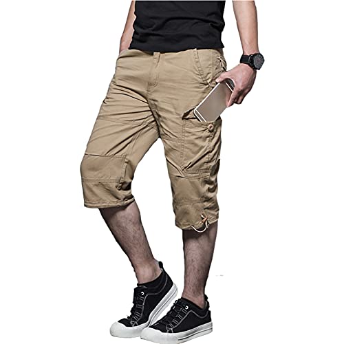 Herren Sommer Cargo Shorts 3/4 Bermuda mehrere Taschen Caprihose Camouflage Sport Outdoor Shorts, kaki, M Herren Sommer Cargo Shorts 3/4 Bermuda mehrere Taschen Caprihose Camouflage Sport Outdoor Shorts, kaki, M von DSJJ