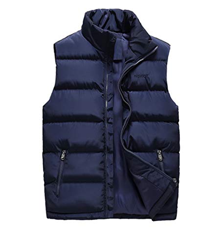 Herren Weste Bodywarmer Steppweste Funktionsweste Outdoor Freizeit Sport Style Mit Stehkragen (Blau,M (Asia 2XL)) von DSJJ