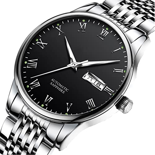 DSJMUY Mode Herren Analog Quarz Uhr Chronograph 30M wasserdichte Business Armbanduhr für Herren mit Edelstahl Armband(Farbe: A) von DSJMUY