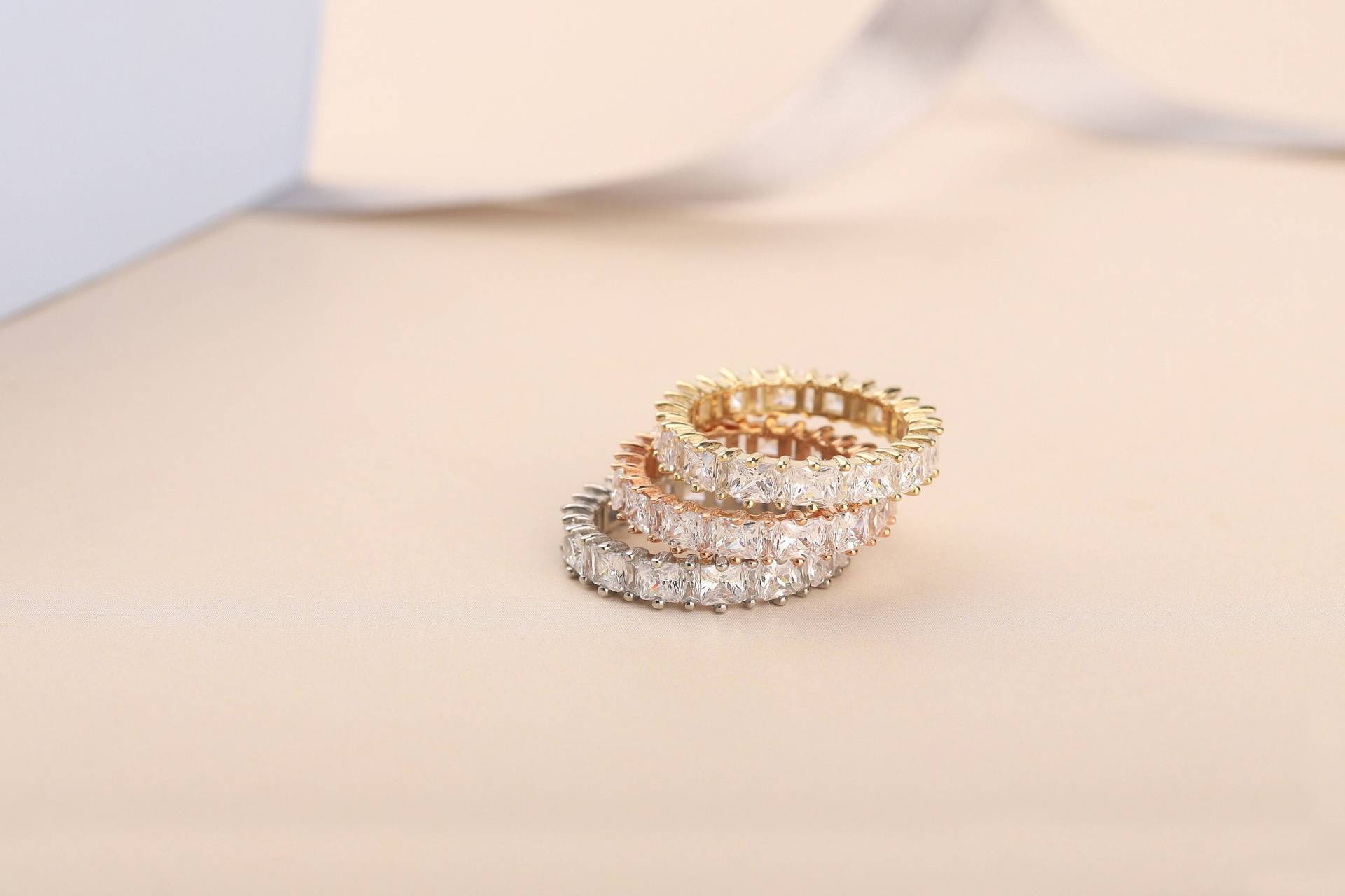 Stapelbare Baguette Eternity Cz Ringe Stapelbar Silber Roségold Filled Bänder Beste Freundin Geschenk S Für Mama Mutter Frauen Frau von DSJewelryUS