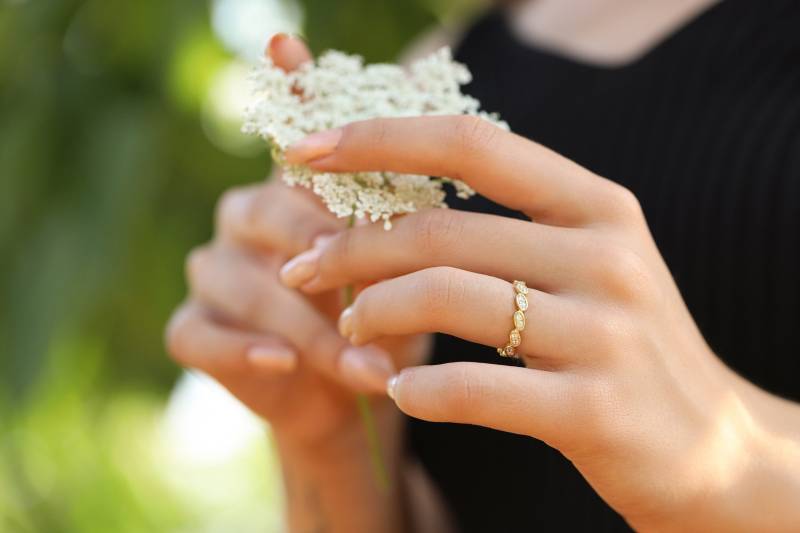 Stapelbare Eternity Zierliche Cz Silber Band Roségold Handgemachter Schmuck Einfaches Stapeln S Für Mama Mutter Frau Frauen Beste Freundin von DSJewelryUS