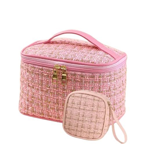 Dskdfhn Kosmetiktasche 2Pcs/Lotpractical Großer Kapazitäts -Make -Up -Bürstenbeutel Kosmetik Kosmetikbeutel-B Pink Und S Pink von DSKDFHN