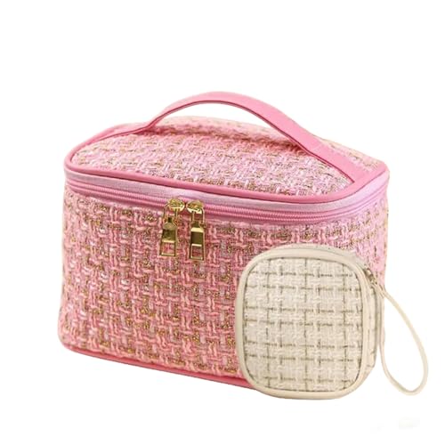 Dskdfhn Kosmetiktasche 2Pcs/Lotpractical Großer Kapazitäts -Make -Up -Bürstenbeutel Kosmetik Kosmetikbeutel-B Pink Und S Weiß von DSKDFHN