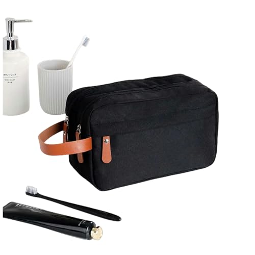 Dskdfhn Kosmetiktasche Toilettenbeutel Tragbarer Kosmetik -Aufbewahrungsbeutel Moderner Einfacher Fahrtasche Mit Großer Kapazität-Schwarz von DSKDFHN