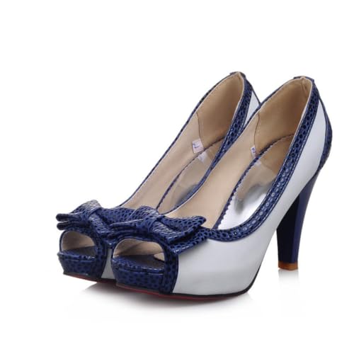 Damen Party Peep Toe Pumps Two - Tone Date Night Heels Slip-On Sommer Sandalen,Weiß,35 EU Damen Party Peep Toe Pumps Two - Tone Date Night Heels Slip-On Sommer Sandalen,Weiß,35 EU von DSKHDZW