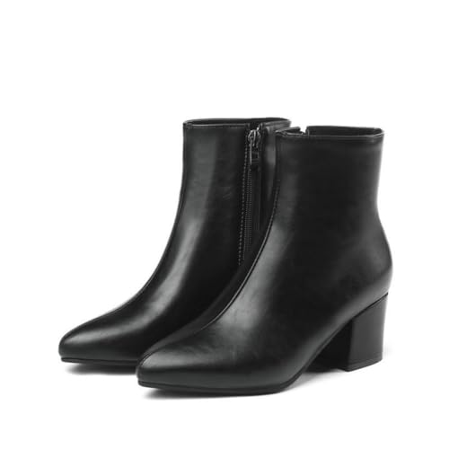 Damen Spitzzehen Blockabsatz Stiefeletten Seitenzip Kurzstiefel für Büro & Alltag Stylish Wear,Schwarz,41 EU Damen Spitzzehen Blockabsatz Stiefeletten Seitenzip Kurzstiefel für Büro & Alltag Stylish Wear,Schwarz,41 EU von DSKHDZW