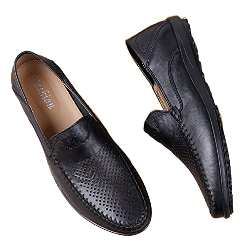 DSKK Herren Mokassins Lederschuhe Weiche Bootsschuhe Rindsleder Flache Slippers Loafers Fahrerschuhe Angenehme Halbschuhe Herrenschuhe (44,1#,EU Schuhgrößensystem,Erwachsene,Numerisch) von DSKK