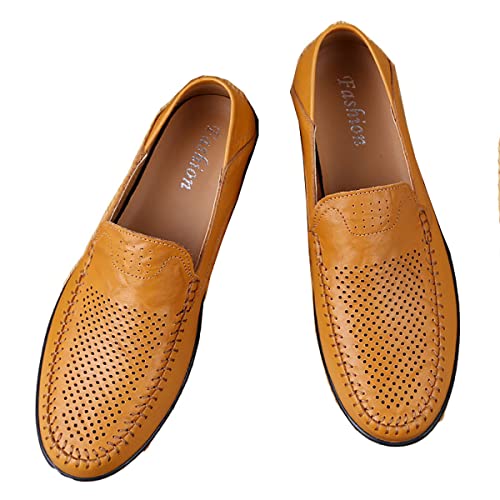 DSKK Herren Mokassins Lederschuhe Weiche Bootsschuhe Rindsleder Flache Slippers Loafers Fahrerschuhe Angenehme Halbschuhe Herrenschuhe (44,4#,EU Schuhgrößensystem,Erwachsene,Numerisch) von DSKK