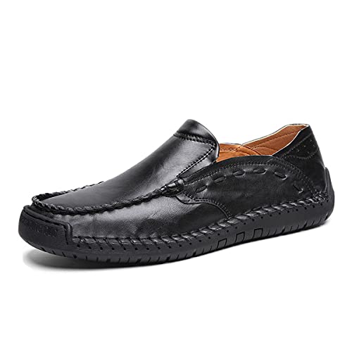 DSKK Mokassins Herren Leder Slip On Fahren Schuhe Leicht Weich Loafers Handgefertigt Flache Schuhe Herren Schuhe (43,1#,EU Schuhgrößensystem,Erwachsene,Numerisch) von DSKK
