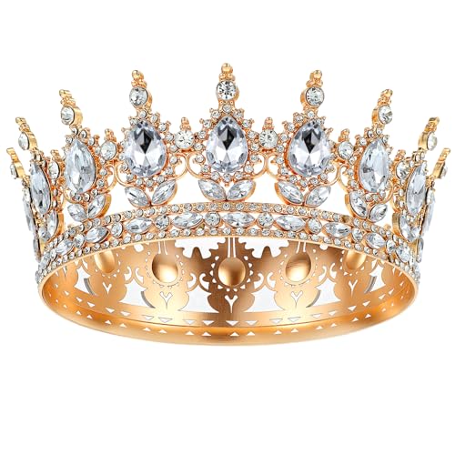 1 Stück Prinzessin Tiara Kristall Tiara Für Mädchen Kristall Krone Damen Vintage Tiaras Krone Frauen Glitzernde Braut Diadem Haarschmuck für Brautkrone,Hochzeit,Abschlussball(Weiß) von PEOVLVN