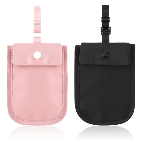 2 Stück BH Geldbörse,Geheimer BH-Tasche,Versteckte Undercover Reise BH Tasche,Anti-Diebstahl BH-Brieftasch mit Verstellbarem Gummiband,Versteckte Stash-Tasche Geldbeutel,für Reisepass Geld Wertsache von DSLSQD
