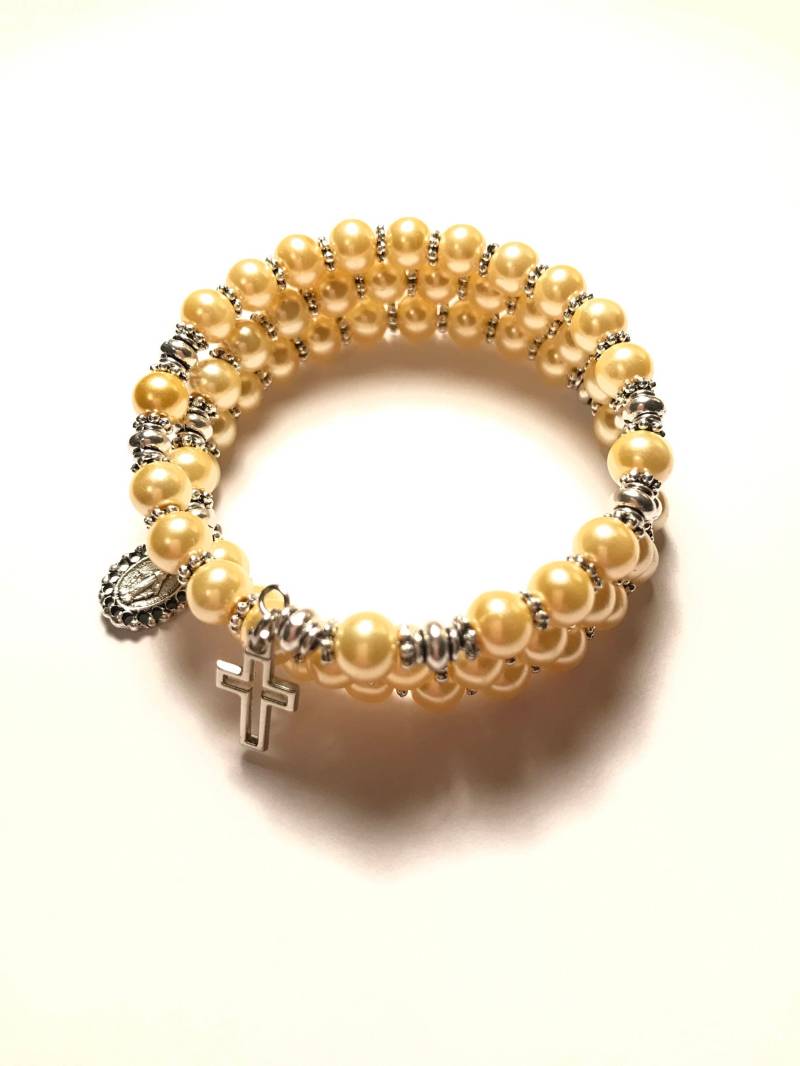 Kinderkranz Armband Wickelarmband, Erstkommunion Kinderkranz Armband Wickelarmband, Erstkommunion von DSMRosaries