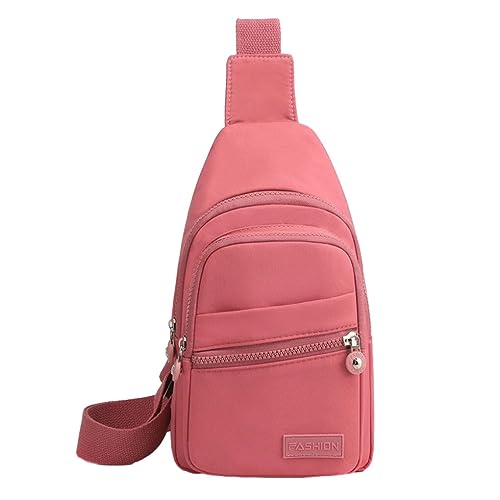 DSOUWEH Hüfttasche mit Hardware Anschlüssen – leichte und stilvolle Umhängetasche für Damen. Umhängetasche aus Stoff, Rosa von DSOUWEH
