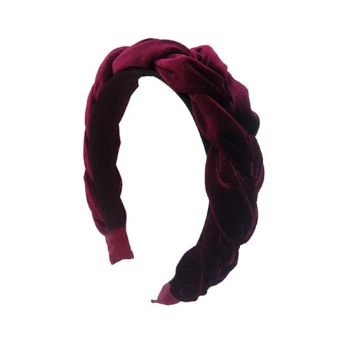 DSOUWEH Leichtes Haarband für Mädchen, rutschfest für bequemen und stilvollen Look, langlebig, tragbares Stoff Haar Accessoires Stirnband, Weinrot von DSOUWEH