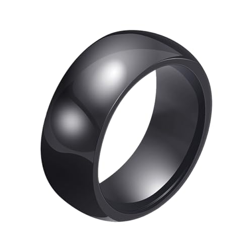 DSOUWEH Mode Paar Ring Geschenk, elegantes Keramikband für Turteltauben, Keramik Mode Paar Ring Geschenk, Eheringe für Frauen, Schwarz, Größe 10 von DSOUWEH