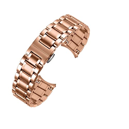 DSPDVWOW CAREG Edelstahl-Uhrenarmband 18 mm 20 mm 22 mm 24 mm Armband Damen/Herren Handschlaufe Geeignet for verschiedene Marken-Armbänder Durable (Color : All rose gold, Size : 15mm) von DSPDVWOW