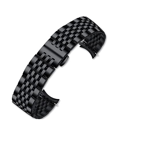 DSPDVWOW CAREG Edelstahl-Uhrenarmband 18 mm 20 mm 22 mm 24 mm Armband Damen/Herren Handschlaufe Geeignet for verschiedene Marken-Armbänder Durable (Color : Black B, Size : 14mm) von DSPDVWOW