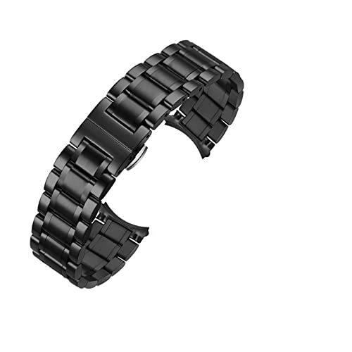 DSPDVWOW CAREG Edelstahl-Uhrenarmband 18 mm 20 mm 22 mm 24 mm Armband Damen/Herren Handschlaufe Geeignet for verschiedene Marken-Armbänder Durable (Color : Noir, Size : 16mm) von DSPDVWOW