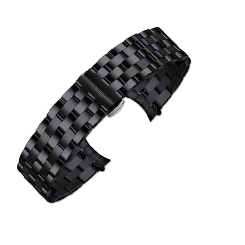 DSPDVWOW CAREG Edelstahl-Uhrenarmband 18 mm 20 mm 22 mm 24 mm Armband Damen/Herren Handschlaufe Geeignet for verschiedene Marken-Armbänder Durable (Color : Upgrade black, Size : 15mm) von DSPDVWOW