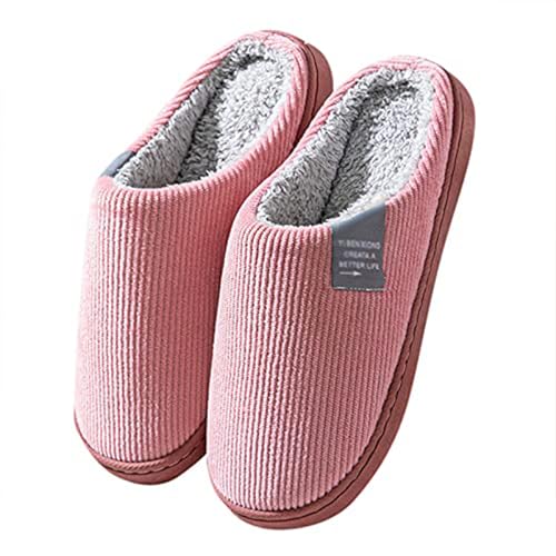 DSQSasahip Hausschuhe Damen Haus Hausschuhe Damen Winter Bequeme Hausschuhe Plüsch Warm Futter Schuhe Damen Indoor Winter Home Slippers, 03 Rosa, 40/41 EU von DSQSasahip