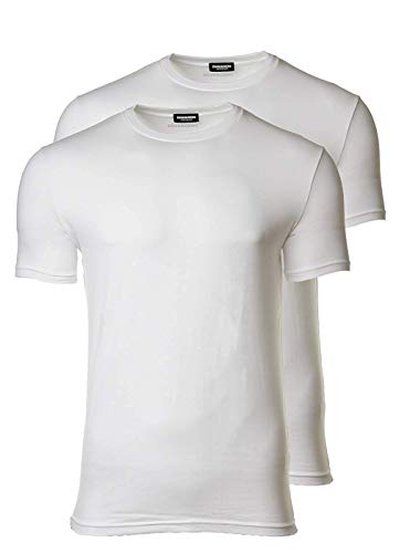 DSQUARED2 2er Pack Herren T-Shirt, Rundhals, Halbarm, Cotton Stretch Twin Pack: Farbe: Weiß | Größe: S (Gr. Small) von DSQUARED2