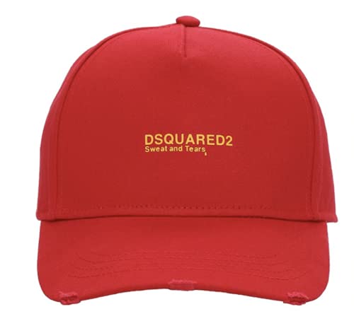DSQUARED2 Baseballcap Sweat and Tears Logo Cap Kappe Basebalkappe Hat Rot Gelb von DSQUARED2