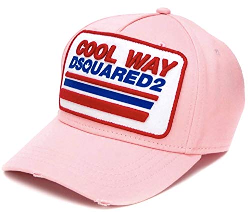 DSQUARED2 Cool Way Oversized Patch Logo Baseballcap Kappe Basebalkappe Hat Cap Rosa Pink von DSQUARED2