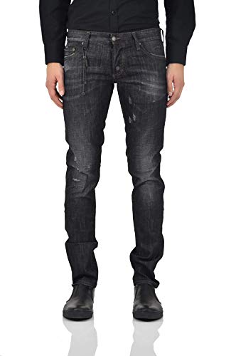 DSQUARED2 Herren Jeans Slim Jean Size 48 50 52 Black Distressed Chain Dsquared 2 von DSQUARED2