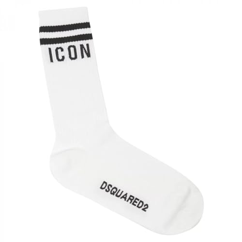 DSQUARED2 Herrensocken Art. DFV142370 P-E 23 Farbe und Größe, WEISS SCHWARZ von DSQUARED2