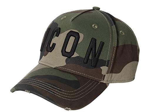 DSQUARED2 Icon Baseball Cap Kappe Basebalkappe Hat Hut Camouflage Camo Unisex von DSQUARED2