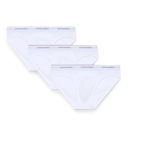 DSQUARED2 Slip 3-Pack Brief DCX300060, 100 - Weiß, L von DSQUARED2