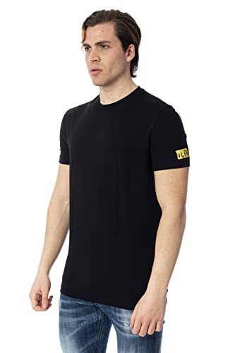 DSQUARED2 T-Shirt für Herren, Schwarz, lässig, mit Logo-Patch Icon auf dem Ärmel, Schwarz , Small von DSQUARED2