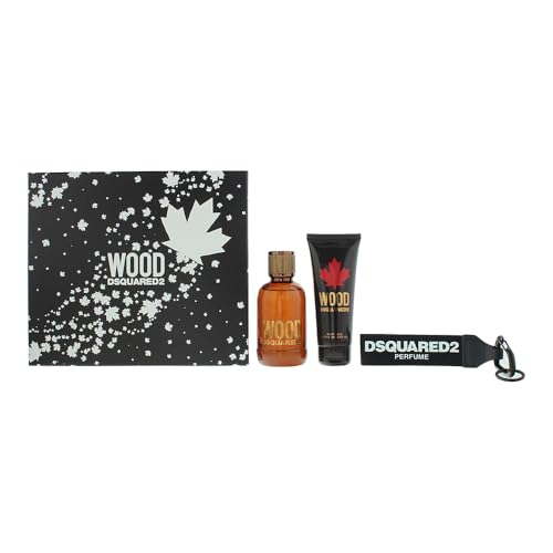 Dsquared2 Wood 3-teiliges Geschenkset: Eau de Toilette 100 ml – Duschgel 100 ml – Key von DSQUARED2
