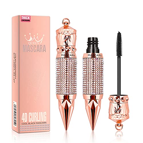 Wimperntusche Wasserdicht und langlebig, 4D-Seidenfaser-Wimperntusche Volumen und Länge Augen-Make-up Sparkling Diamond Mascara von MAYEON