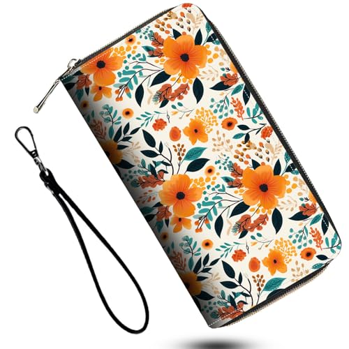 DSRGRGFDJ Ledergeldbörse für Damen, große Kapazität, RFID-blockierende Clutch, Reißverschluss mit 8 Kartenfächern, Geldscheinfächern, Münzfach, XRHQB 2025 Wallets-023, 7.87" L x 4.13" W x 0.98" H von DSRGRGFDJ