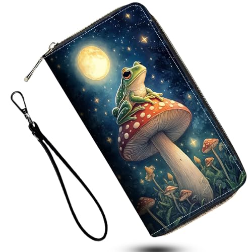 DSRGRGFDJ Ledergeldbörse für Damen, große Kapazität, RFID-blockierende Clutch, Reißverschluss mit 8 Kartenfächern, Geldscheinfächern, Münzfach, XRHQB 2025 Wallets-122, 7.87" L x 4.13" W x 0.98" H von DSRGRGFDJ